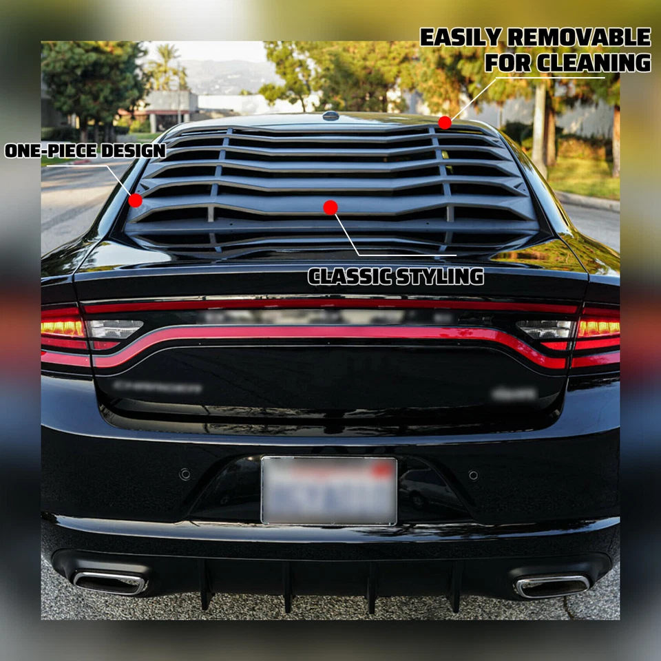 HECASA Rear Window Windshield Louver Cover Sunshade Vent For 11-23 Dodge Charger Foto 3 de 4