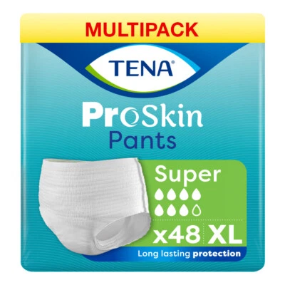 TENA Pants Super XL - 4 Packs of 12 - Extra Large Pull Up Incontinence Pants