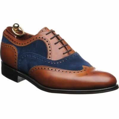 NEW Mens Ankle Boots Two Tone Brogue Dress Shoes Men Two Tone Wingtip Brogue Ankle Boot Brown And Navy Lace  main image 3