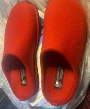 German Haflinger Womens Classic Indoor Slippers RED Wool Sz 42/US 11 Germany