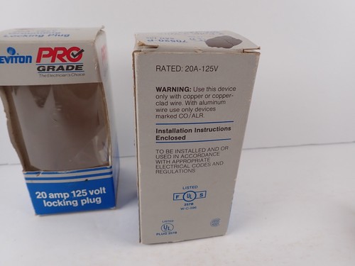 Leviton Pro Grade Grounding Locking Plug 70520-P, 2-Pole 3-Wire 20A 125V - 2 ea - Picture 11 of 14