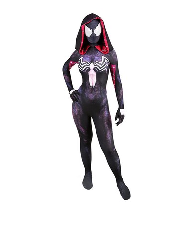 Venom Symbiote Spider Gwen Stacy Cosplay Costume Spandex 3D Superhero Zentai - Picture 6 of 9