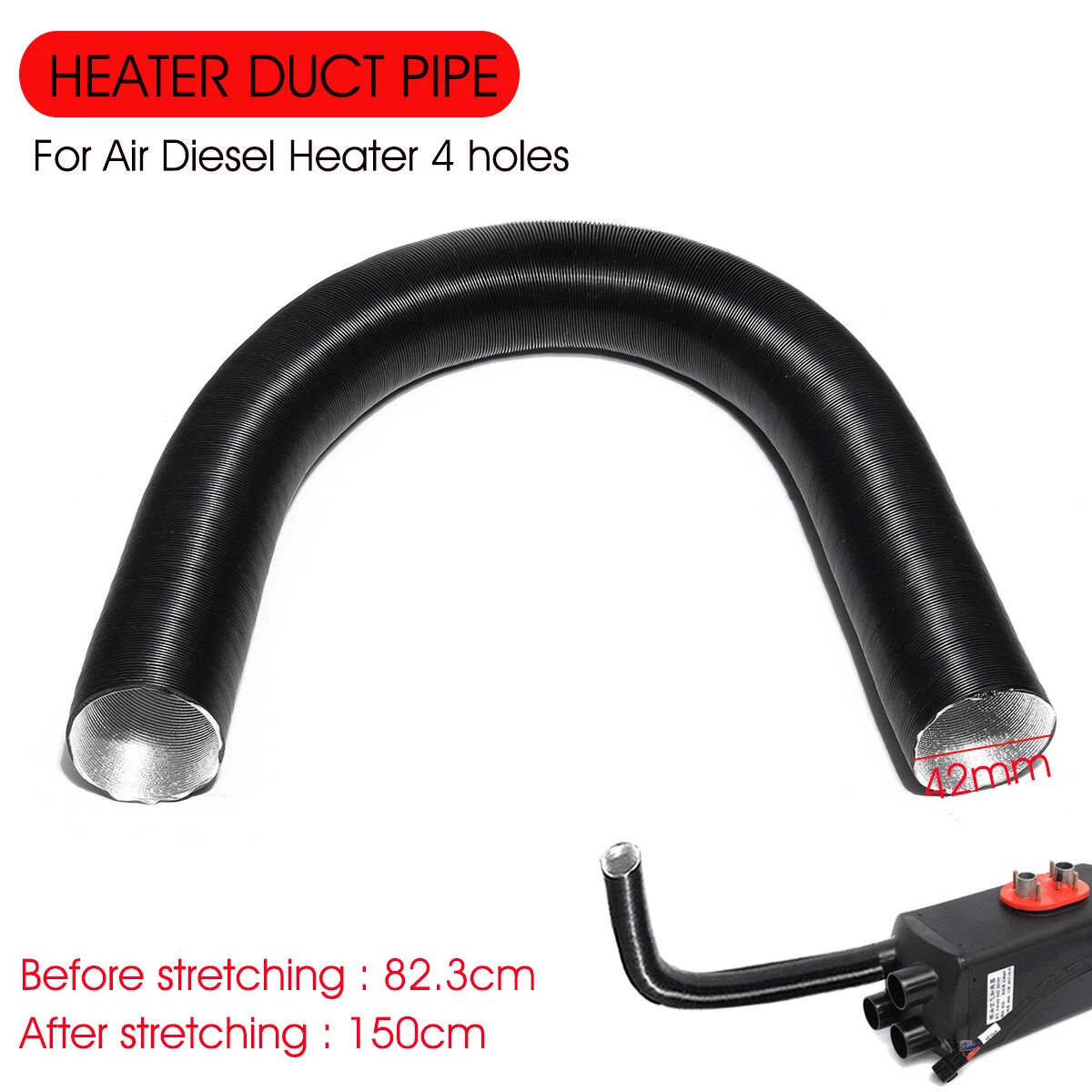 42mm Diesel Heater Duct Pipe Hot Cold Air Conditioner Ducting Hose For Boat  Car | eBay