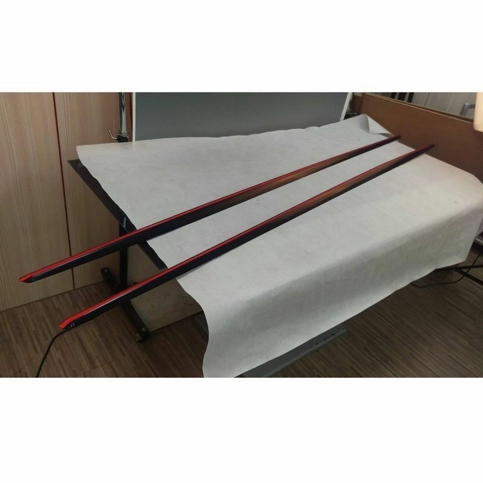 Black + RED For Mercedes BENZ W117 C117 Sport Shooting Brake Side Skirt Cover Foto 2 de 4