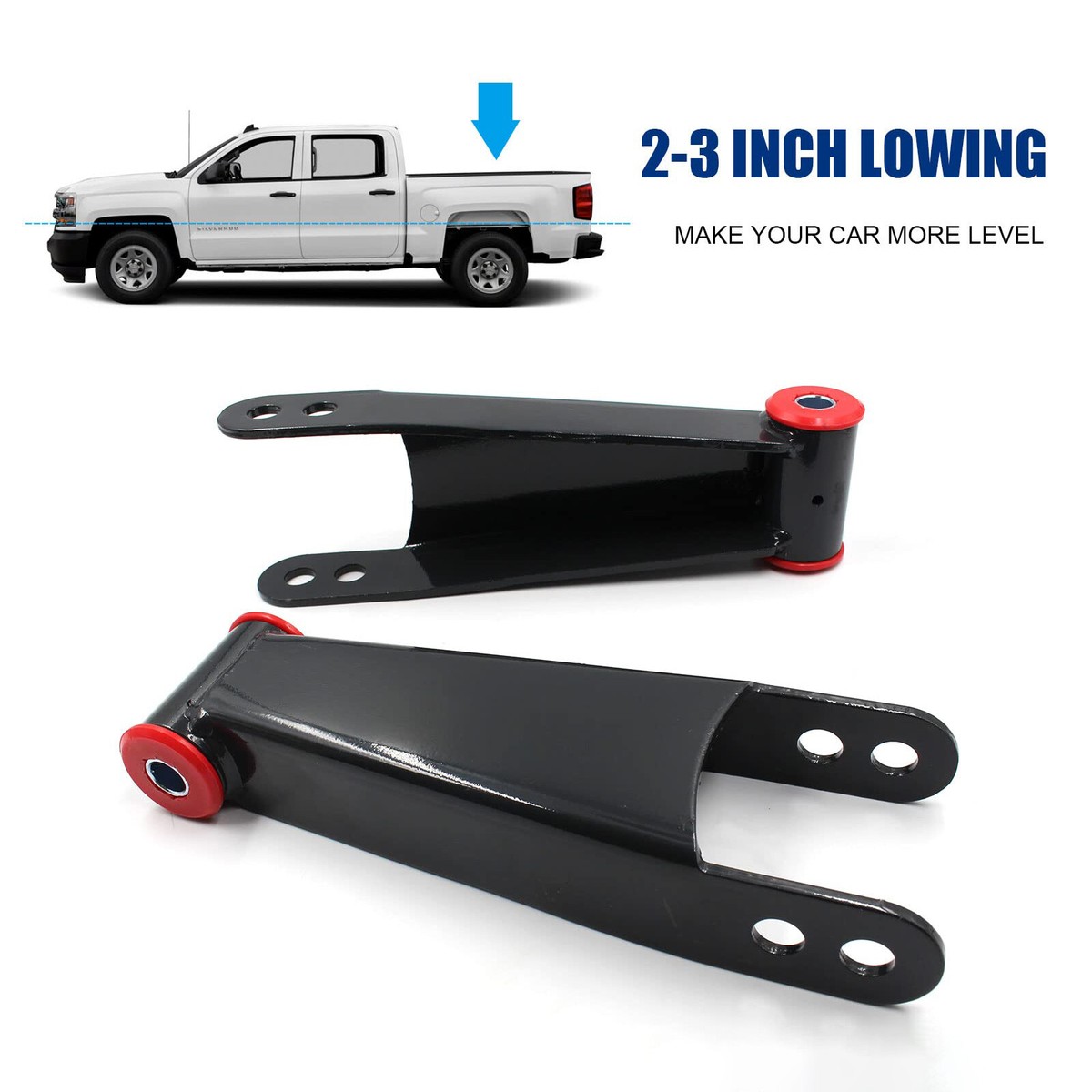 HRepair 2"-3" Suspension Rear Lowering Shackle Kit For 2001-2010 Chevy Silverado & GMC Sierra 1500HD 2500HD 3500HD Replace 410730 : Buy Online At Best Price In KSA - Souq Is Now - Foto 3