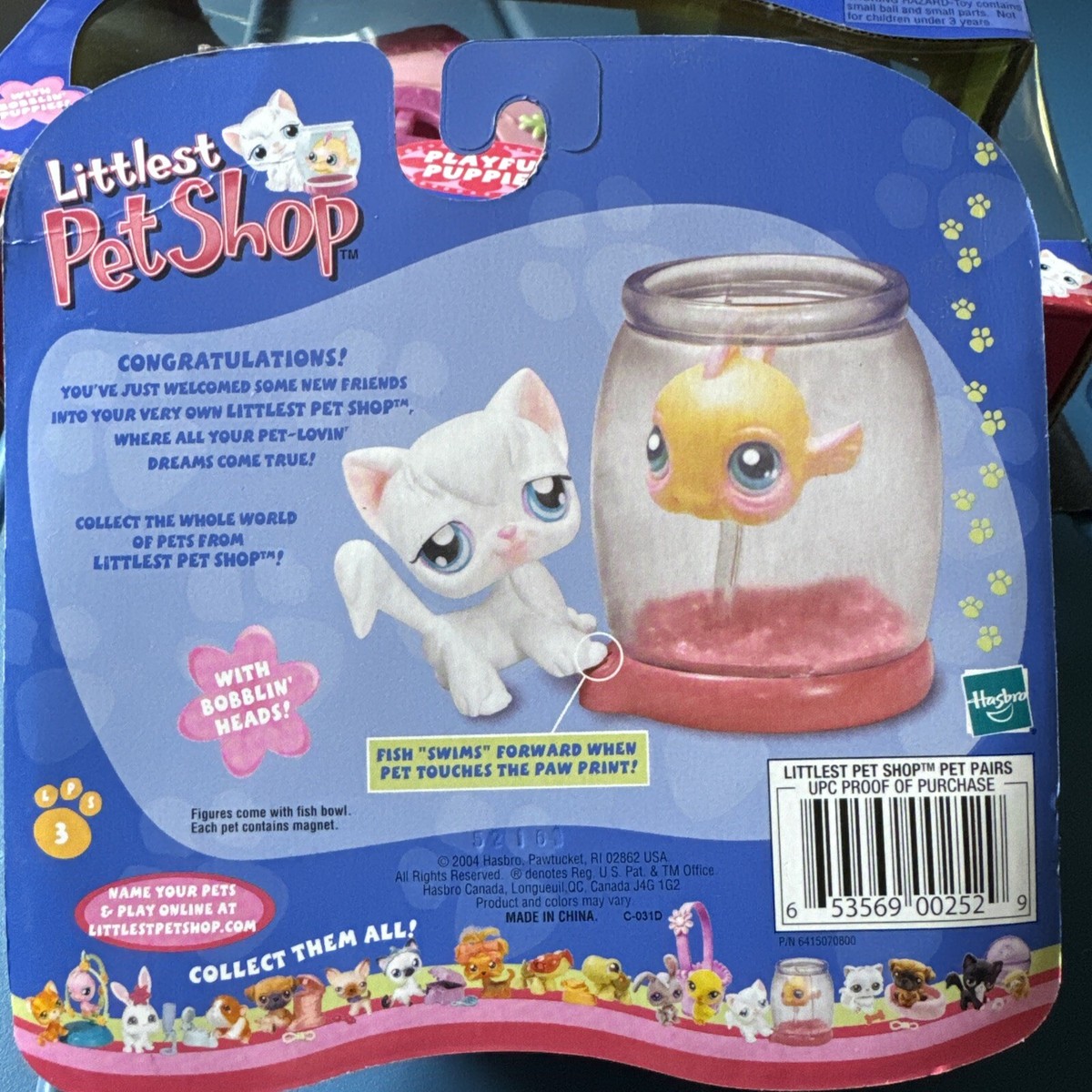 Littlest Pet Shop Persian Cat #129 Clown Fish #130 LPS Motion RARE