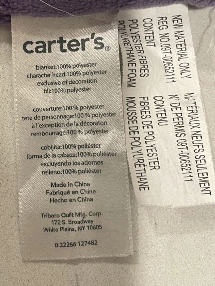 Carters Purple Butterfly Polka Dot Security Blanket Lovey Baby Toy Plush 13” - Image 4 of 4