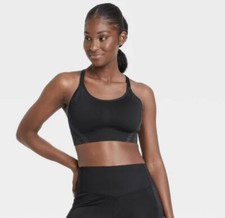 Women's High Support Seamless Bonded Bra - All in Motion - Black