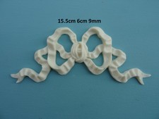 Decorative ribbon bow applique onlay resin furniture mouldings 044A