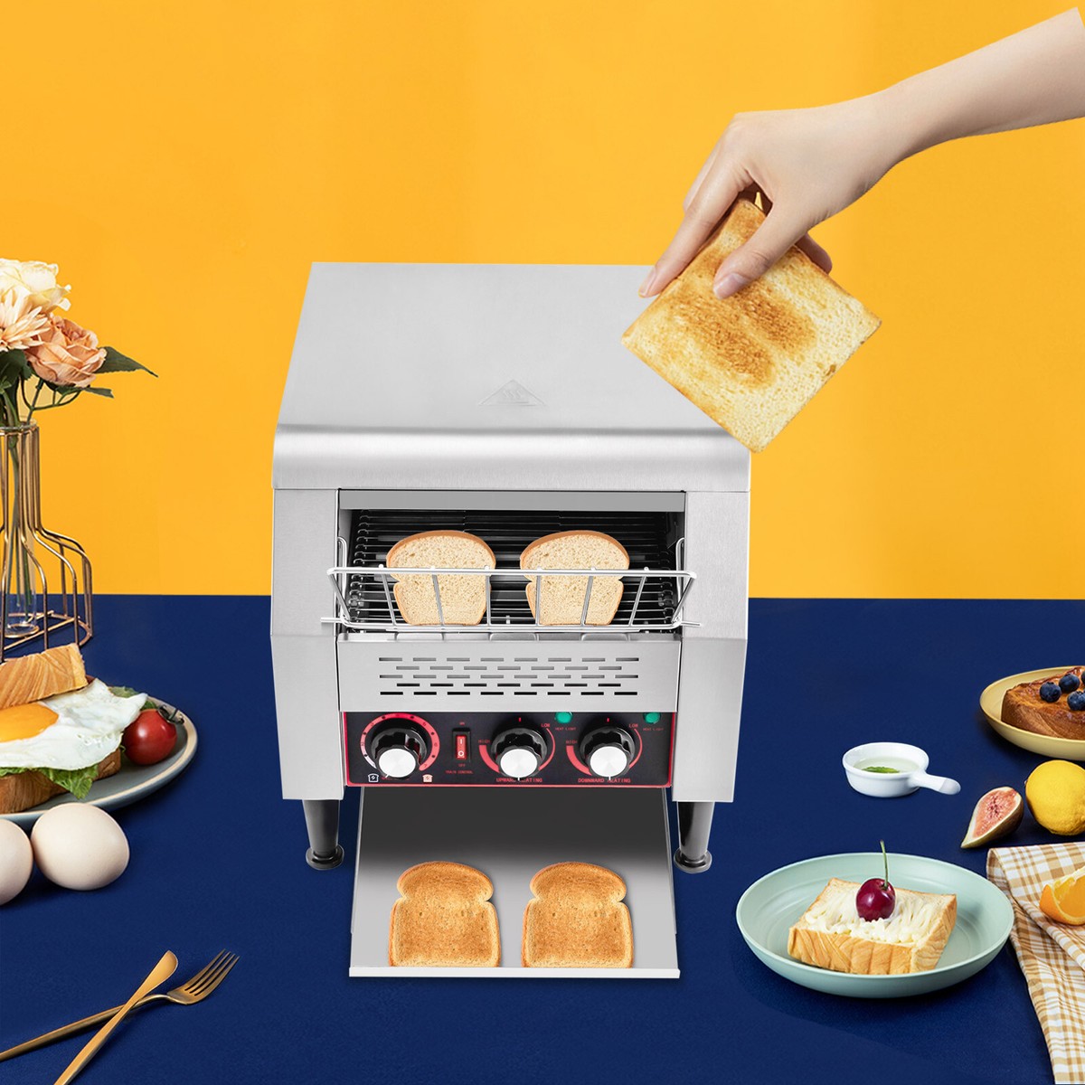 Commercial Toasting Bread Bagel Home Countertop Conveyor Toaster