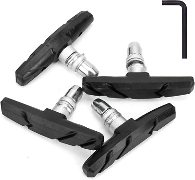 2 Pairs Bike Brakes Pads Set, 70mm for Cruiser MTB Mountain Bicycle Universal V-