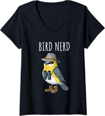 Bird Nerd Funny Bird Watching Bird Lover Watcher Gift Ladies' V-Neck Tshirt