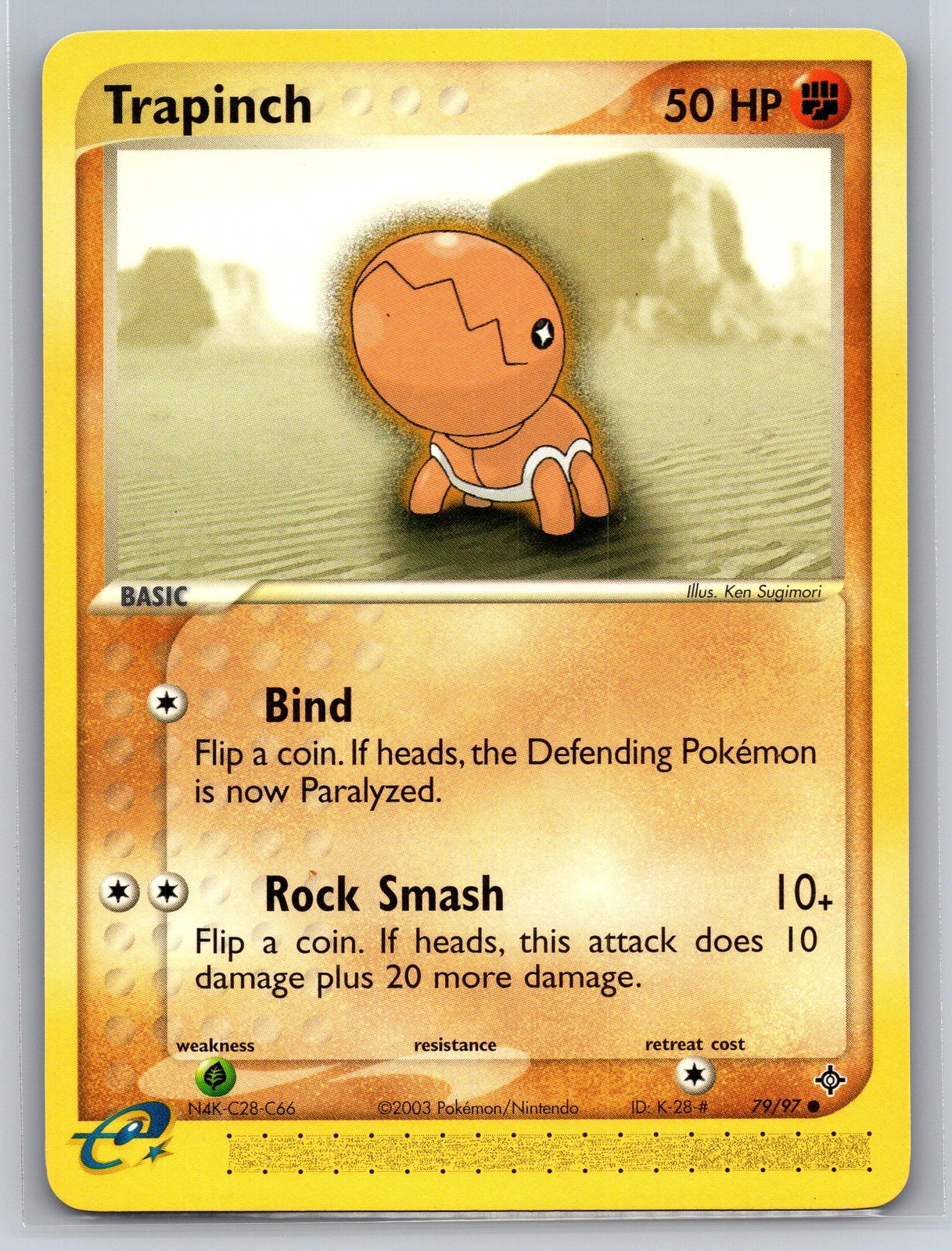 Trapinch 79/97 Pokemon 2003 EX Dragon e-Card Near Mint or Better