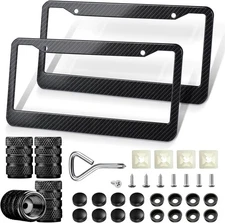 License Plate Frames - Covers with Carbon Fiber Carbonblack 