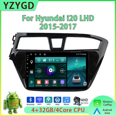 For Hyundai i20 2015-2017 LHD Android Carplay Car Stereo Radio GPS Multimedia BT