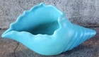 Vintage Van Briggle Blue Green Pottery Conch Sea Shell 8 5/8" - Colorado Springs