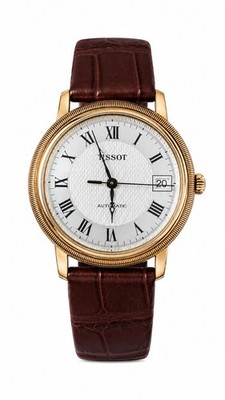 Tissot Bridgeport Automatic 14K Gold 585 Men s Watch   New Leather Strap, Box &