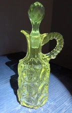 Antique Selenium Glass Cruet Victorian Handblown Into  a Mold