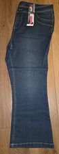 Evans Indigo Mid Wash Blue Stretch Bootcut Denim Jeans Sze 24 Inside Leg 29"