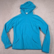 Adidas Hoodie Womens Medium Blue Climawarm 1/4 Zip Fleece Pockets Thermal