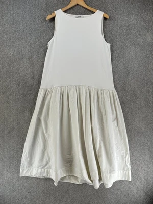 Vestido COS para mujer talla M algodón crema de gran tamaño sin mangas midi línea A - Imagen 1 de 4