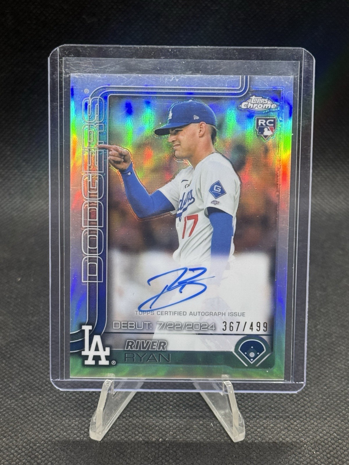 2025 Topps Chrome Rookie Autographs River Ryan #RA-RR Refractor /499 (AU, RC)