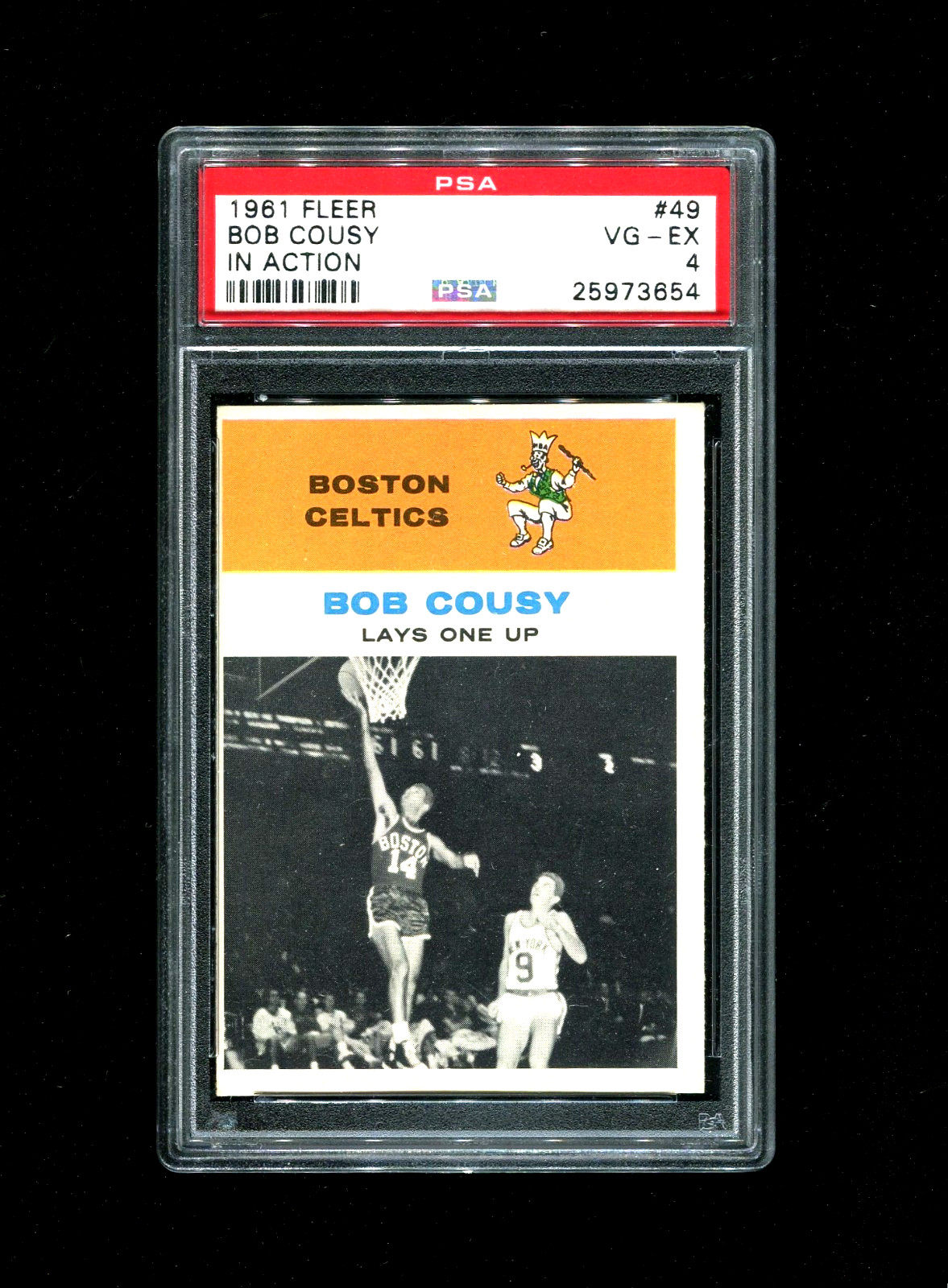 1961 Fleer Bob Cousy In Action #49 PSA 4 VG-EX