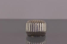 Sterling Silver 18mm Ripple Ribbed Wedged Dome Statement Band Ring 15g 925 Sz: 8