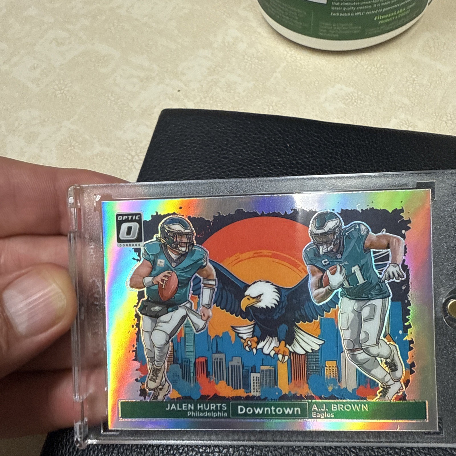 Jalen Hurts AJ brown Clearly Donruss Dual Downtown Super Bowl Year 2024 Eagles