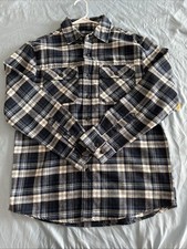 Lee Flannel Shirt Indigo Regular Fit Button Up Mens Small New LM34LW040 60