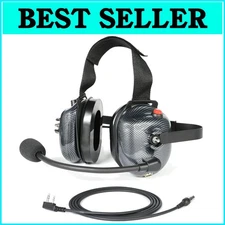 Comfortable Carbon Fiber Two-Way Radio Headset with Adjustable Stainless Band
