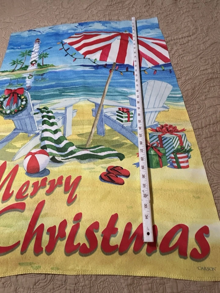 Bandeira Carson Merry Christmas At The Beach casa grande por P Brent 2 lados - Imagem 4 de 4