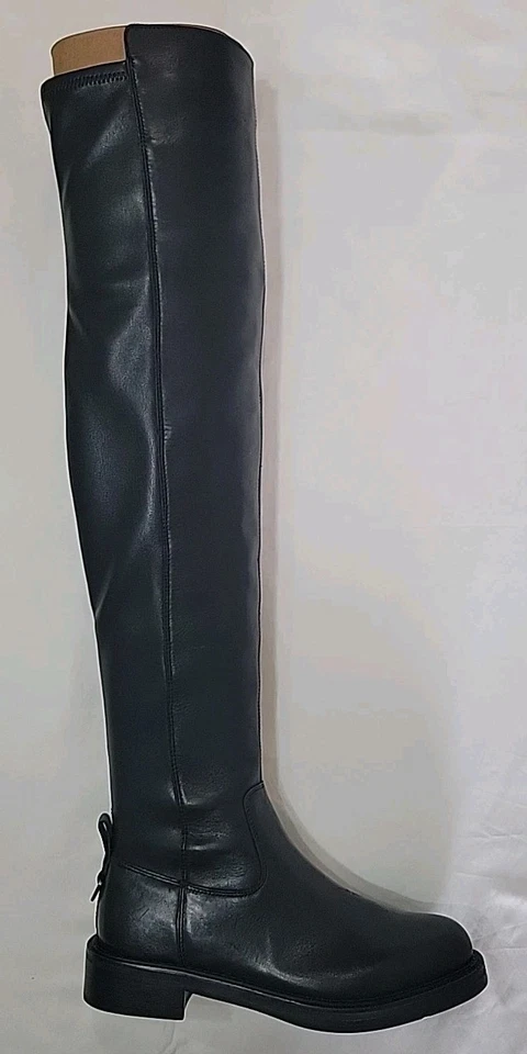 NUEVO EN CAJA Botas Sam Edelman Narisa Cuero Negro Tacón Bloque Sobre la Rodilla Talla 6M Para Mujer Foto 4 de 4