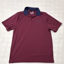 Under Armour The Performance Polo Men's Maroon Navy M Short Sleeve Striped Loos  