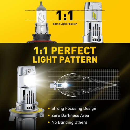 AUXITO Canbus H13 9008 LED Headlight Bulbs High Low Beam Super Bright 6500K M6S - Picture 7 of 12