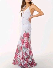 Free People Get To You Blue Floral Maxi Dress S
