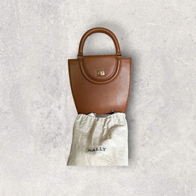 Vintage Bally Structured Top Handle Satchel (Brown Leather with Turnlock)