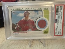 Shohei Ohtani Jersey PSA 9 2022 Topps Heritage Clubhouse High Number 4296