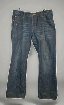 Marc Ecko Cut & Sew Boot Cut Mens Jeans Size 36 x 32 Blue Denim