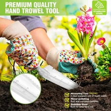 WORKPRO Garden Hand Trowel w/Wood Handle Stainless Steel Flat Narrow Hand Shovel