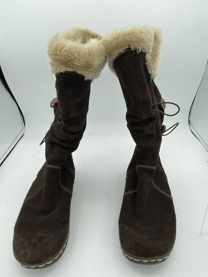 Bota de invierno Bare Traps Eventure para mujer talla 6,5 gamuza forrada de piel sintética cómoda Foto 2 de 4