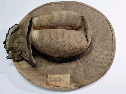 Ladies Woman's Hat Antique Original Label John Miles NY 614 Broadway - Picture 1 of 11