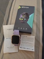 Womens Purple Smart Watch.Health monitor.Heart rate.BT calling.Sports mode