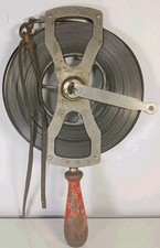 Vintage Lufkin Co. Rule 100 ft Surveyors Tape Red Wood Handle