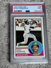 PSA 9 BASEBALL CARD 1983 O-PEE-CHEE OPC OAKLAND A’S RICKEY HENDERSON HOF