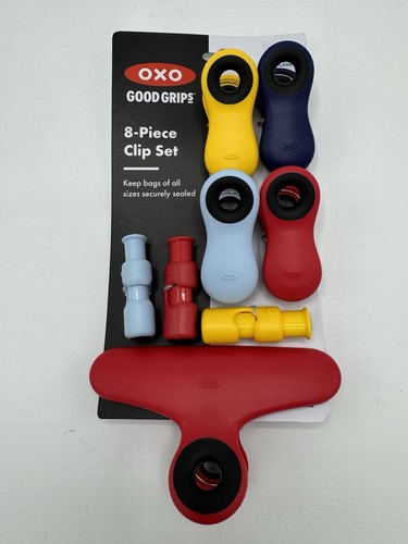 OXO Good Grips 8 Piece Clip Set 3 Designs Small To Large Magnetic Assorted - Picture 1 of 16
