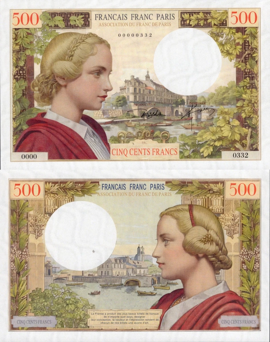 Las mejores ofertas en Papel moneda francés 500 francos | eBay
