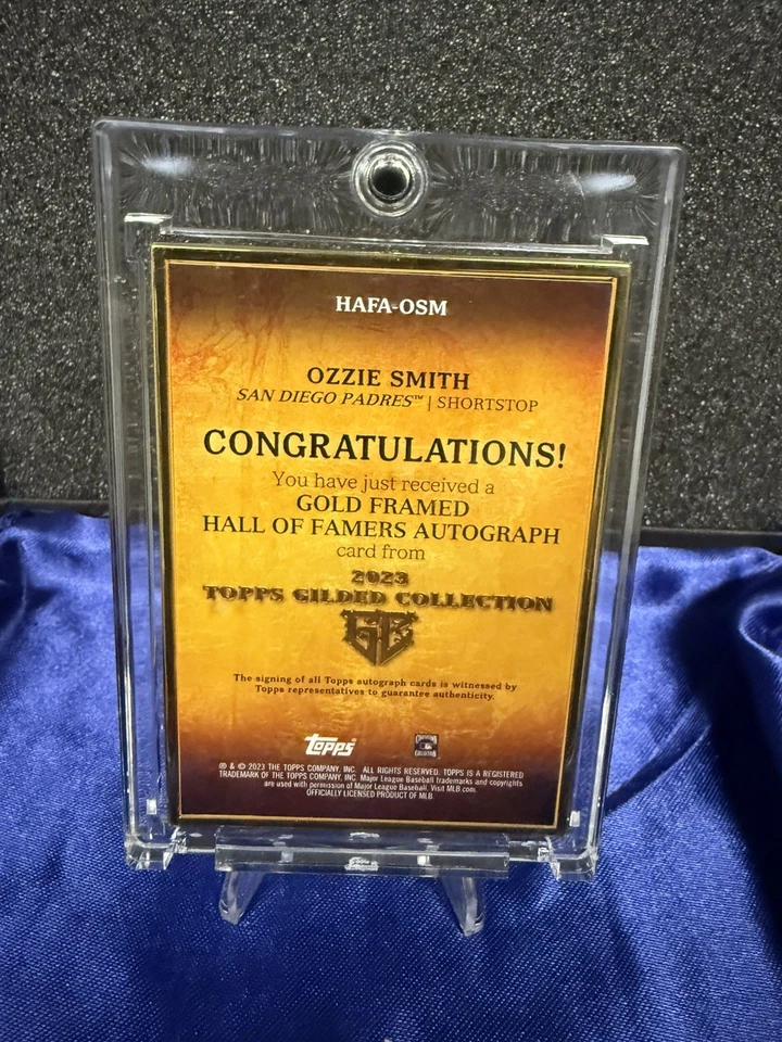 2023 Topps Gilded Ozzie Smith Gold Frame HOF autograph /25 San Diego Padres - Image 2 of 2