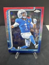 2025 Topps Chrome Jameson Williams Detroit Lions #97 Red White Blue Refractor