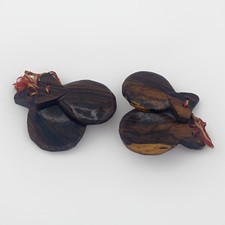 Vintage Hand Carved Castenets Pair
